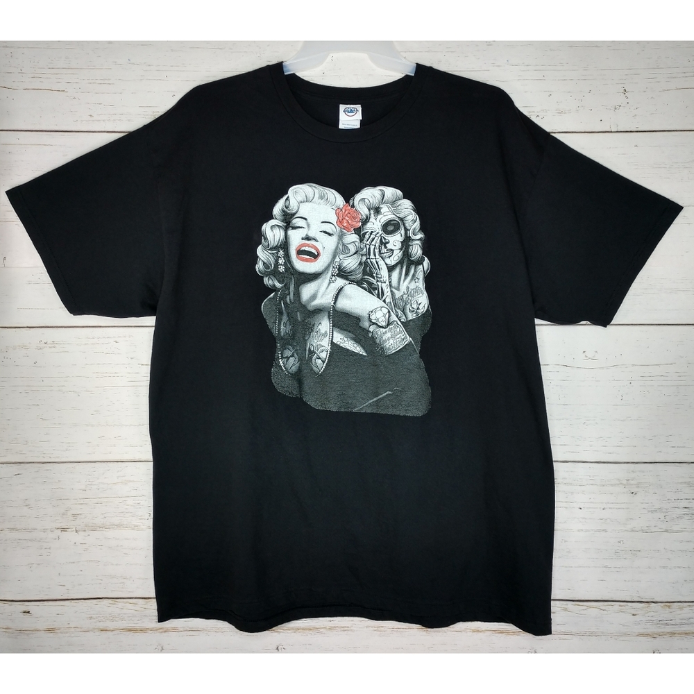 Marilyn Monroe Smile Now Cry Later Graphics Crew Neck T-shirt